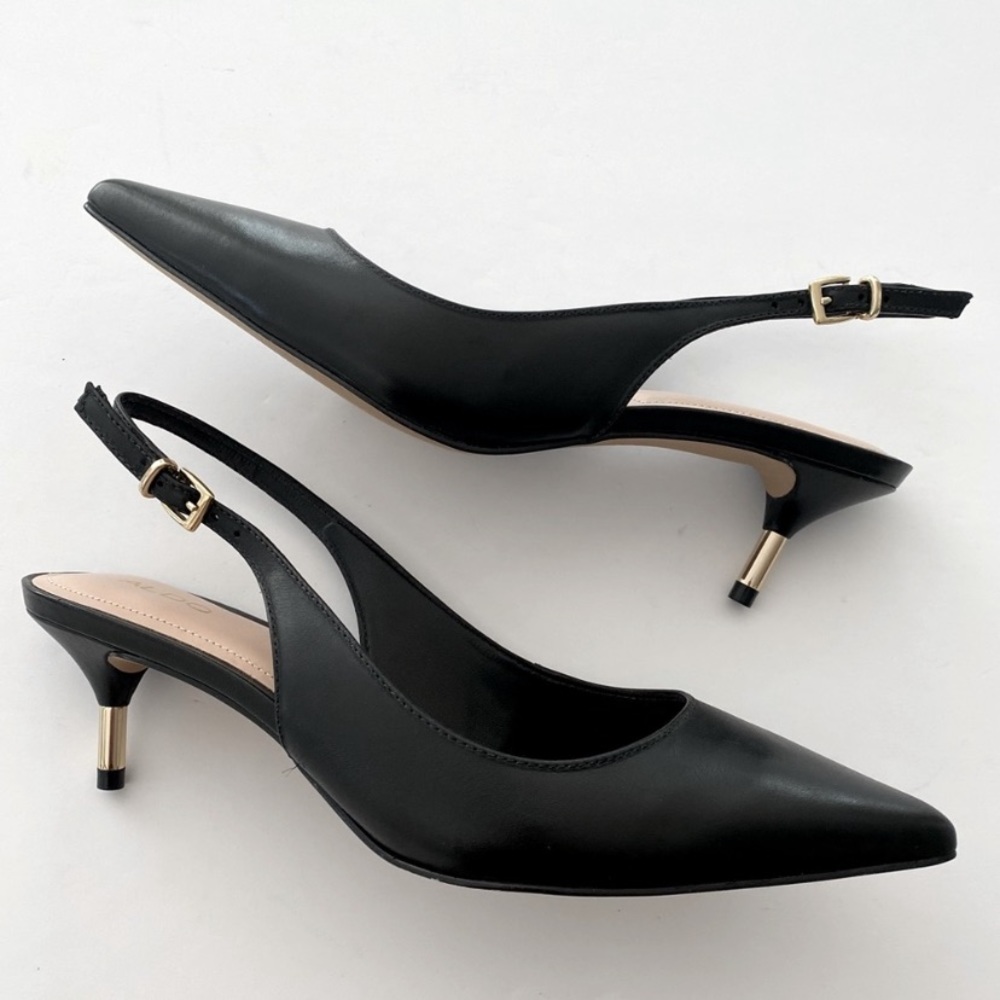 New black Aldo Feliria Slingback Kitten heel 6.5
